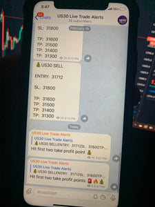 US30 VIP FOREX TRADE ALERTS 6 MONTH TELELGRAM ACCESS