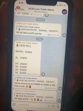 Load image into Gallery viewer, US30 VIP FOREX Telegram TRADE ALERTS 1 Year Membership

