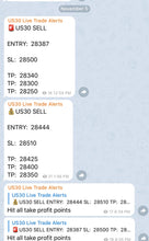 Load image into Gallery viewer, US30 VIP FOREX Telegram TRADE ALERTS 1 Year Membership
